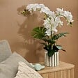ATMOSPHERA - Fleur Artificielle Asia Orchidée H81 cm Pot en Grès Vert - vignette