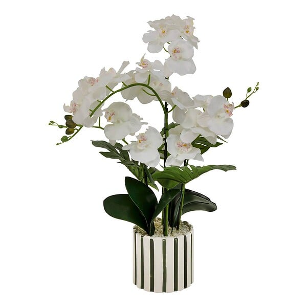 ATMOSPHERA - Fleur Artificielle Asia Orchidée H81 cm Pot en Grès Vert - large