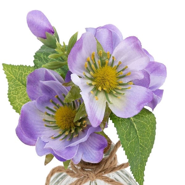 ATMOSPHERA - Composition vase et fleurs artificielles H17cm - large