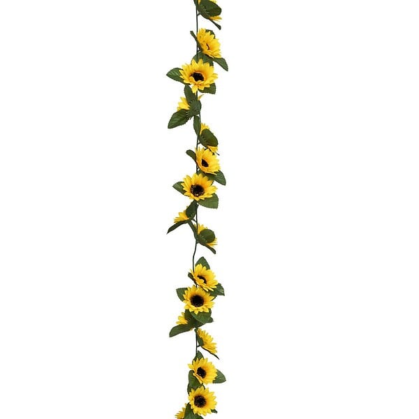 ATMOSPHERA - Guirlan de tournesol artificielle "Naki" jaune H180cm - large