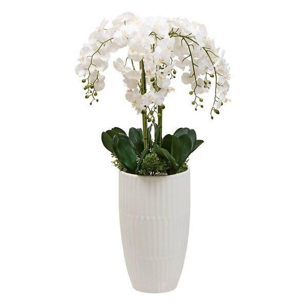 ATMOSPHERA - Fleur Artificielle Hotel H130cm avec Pot Blanc - large