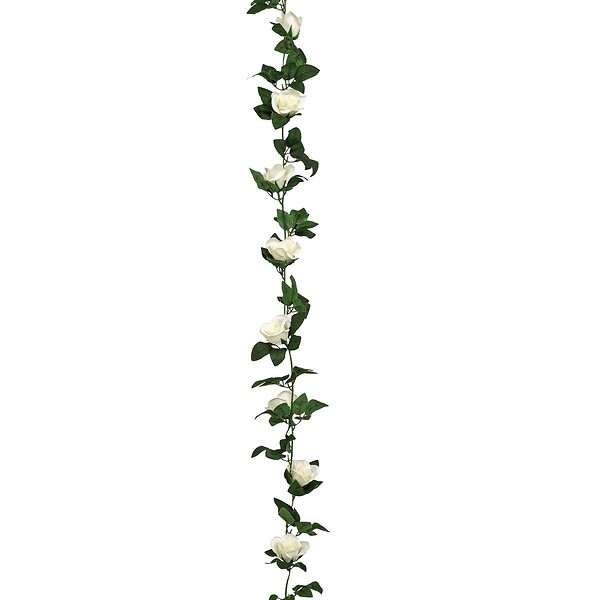 ATMOSPHERA - Guirlande de roses artificielle "Naki" blanc H230cm - large