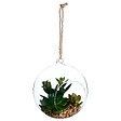 ATMOSPHERA - Plante artificielle en boule - pot en verre - H17 cm - Vert clair - vignette