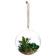 ATMOSPHERA - Plante artificielle en boule - pot en verre - H17 cm - Vert clair - vignette