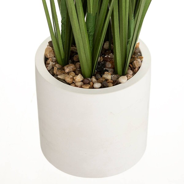 ATMOSPHERA - Plante artificielle "Plumeau" - pot en ciment - H70 cm - Beige - large