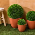 ATMOSPHERA - Boule de buis artificiel "Carly" vert D18cm - vignette