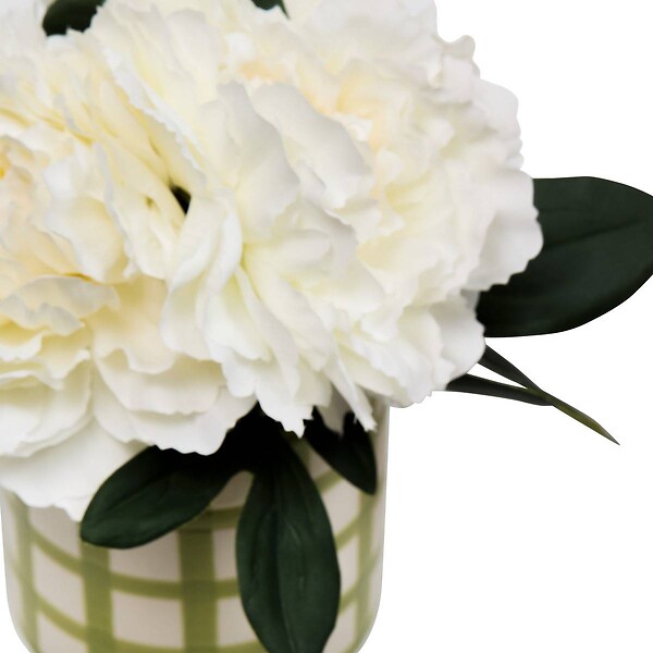ATMOSPHERA - Composition florale artificielle pivoines H21,5 cm - large