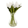 ATMOSPHERA - Composition tulipes avec vase "Hector" blanc H28,5cm - vignette