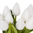 ATMOSPHERA - Composition tulipes avec vase "Hector" blanc H28,5cm - vignette