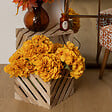 ATMOSPHERA - Tige hortensia James artificielle orange H83cm - vignette