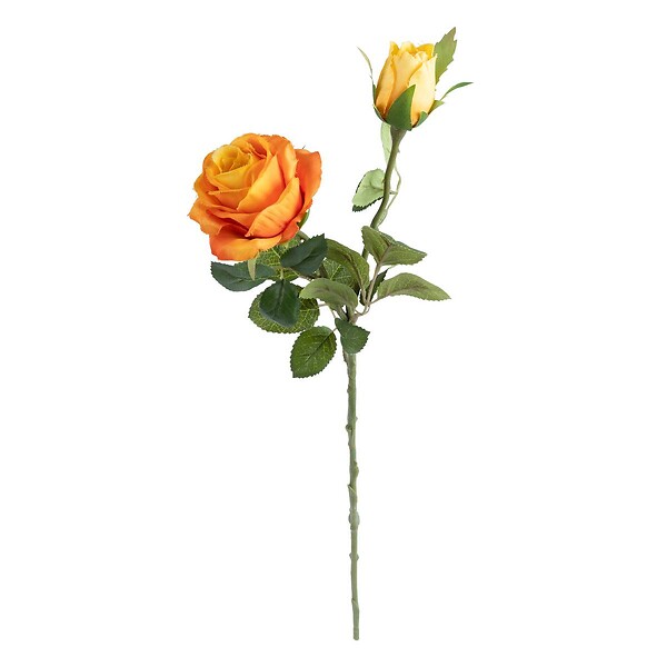 ATMOSPHERA - Tige de roses artificielles orange H48cm - large