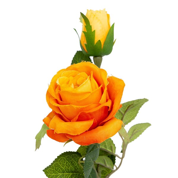 ATMOSPHERA - Tige de roses artificielles orange H48cm - large