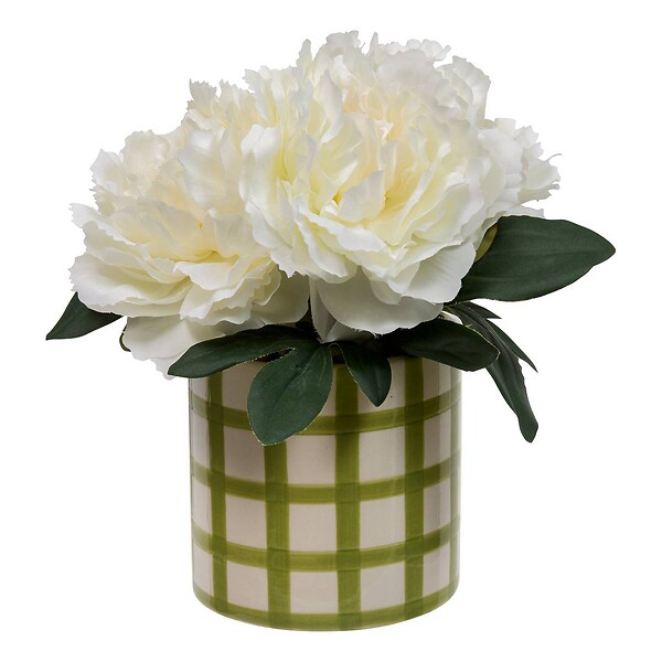 ATMOSPHERA - Composition florale artificielle pivoines H21,5 cm - large