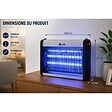 INTEC - Lampe Anti Moustique Intérieur Extérieur 2500V Technologie LED 8W Surface 60m² Elimine Mouches Moucherons & Insectes volants - vignette