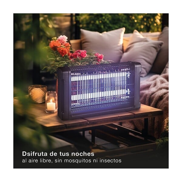 INTEC - Lampe Anti Moustique Néon UV 20W Intérieur/Extérieur Piège à Insectes 80m² Grille Haute Tension Anti Mouches Insectes volants - large