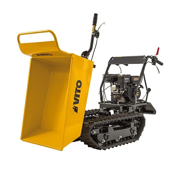 VITO - Mini Dumper à chenilles Moteur Loncin 196Cm3 Essence 6.5CV - Brouette à chenilles Transport Charge 300kg 4.8KW Chantier VITO - large
