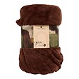 ATMOSPHERA - Plaid flanelle Ollis marron tonka 180x130cm - vignette