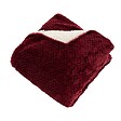 ATMOSPHERA - Plaid flanelle effet sherpa Lyno rouge grenat 170x130cm - vignette