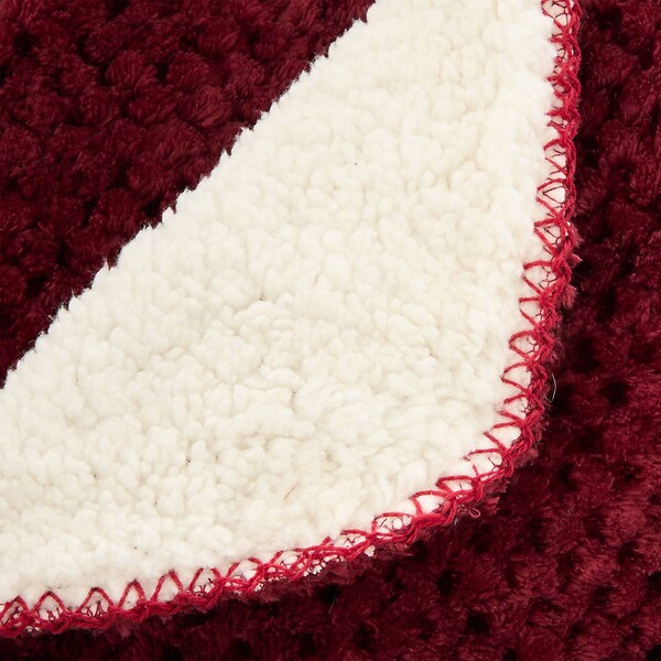 ATMOSPHERA - Plaid flanelle effet sherpa Lyno rouge grenat 170x130cm - large