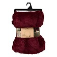 ATMOSPHERA - Plaid flanelle Ollis rouge grenat 230x180cm - vignette