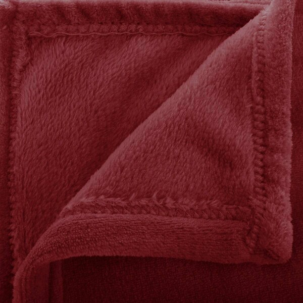 ATMOSPHERA - Plaid flanelle Ollis rouge grenat 230x180cm - large
