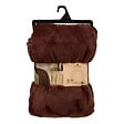 ATMOSPHERA - Plaid flanelle Ollis marron tonka 230x180cm - vignette