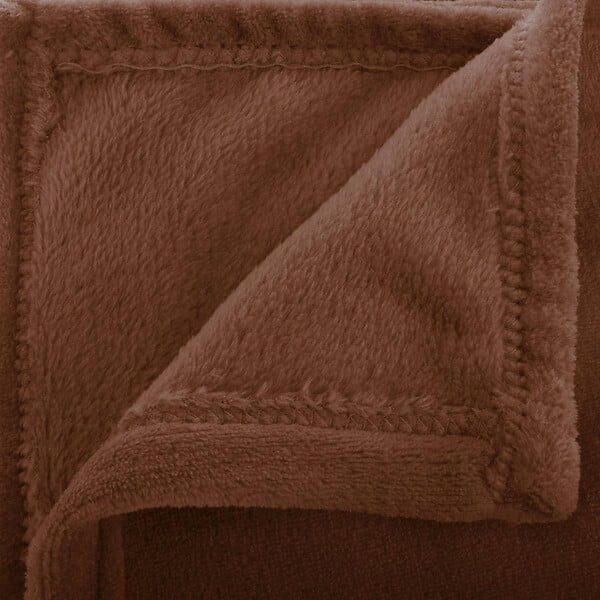 ATMOSPHERA - Plaid flanelle Ollis marron tonka 230x180cm - large