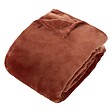 ATMOSPHERA - Plaid flanelle Ollis terracotta 260x240cm - vignette
