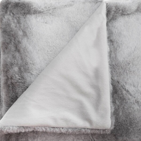 ATMOSPHERA - Plaid gris bicolore 130x180cm - large