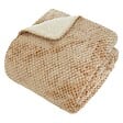 ATMOSPHERA - Plaid flanelle effet sherpa Lyno beige lin 170x130cm - vignette