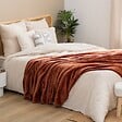ATMOSPHERA - Plaid flanelle Ollis gris foncé 260x240cm - vignette