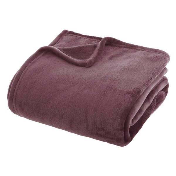 ATMOSPHERA - Plaid flanelle Ollis violet clair 230x180cm - large