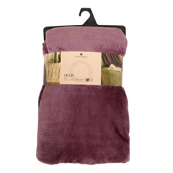 ATMOSPHERA - Plaid flanelle Ollis violet clair 230x180cm - large
