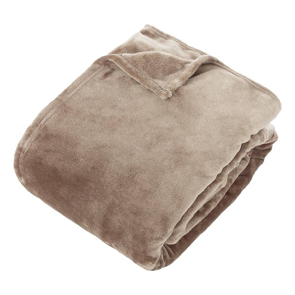 ATMOSPHERA - Plaid flanelle Ollis beige lin 260x240cm - large