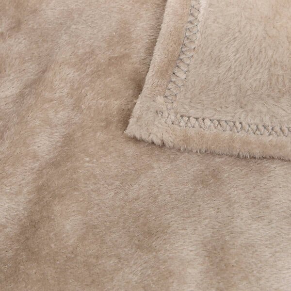 ATMOSPHERA - Plaid flanelle Ollis beige lin 260x240cm - large