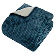 ATMOSPHERA - Plaid flanelle effet sherpa Lyno bleu 170x130cm - vignette