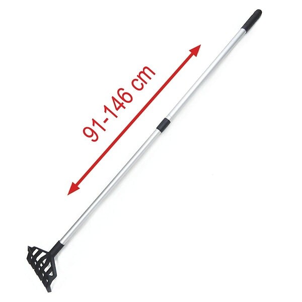 KZ GARDEN - Desherbeur manuel à Mauvaises Herbes Manche téléscopique 91-146cm - Râteau de Désherbage jardin 6 dents Allées Potager KZ GARDEN - large