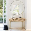 ATMOSPHERA - Miroir "Alice" en bois & métal D110cm doré - vignette