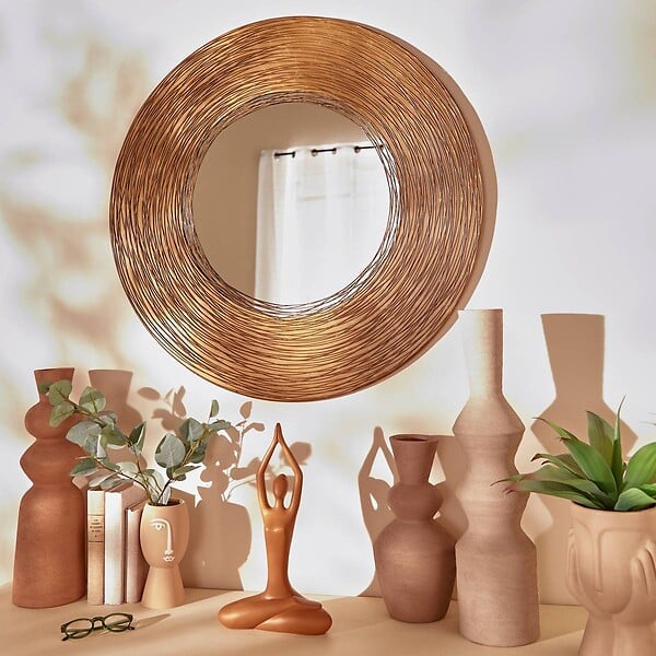 ATMOSPHERA - Miroir Martin D90cm mordore - large