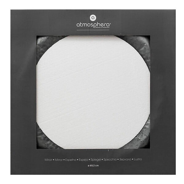 ATMOSPHERA - Miroir rond "Lewis" D70cm argent - large