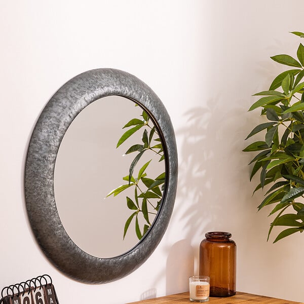 ATMOSPHERA - Miroir rond "Lewis" D70cm argent - large