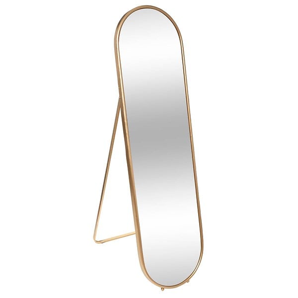 ATMOSPHERA - Miroir sur pied "Edi" métal doré 160x44cm - large