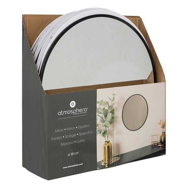 ATMOSPHERA - Miroir rond "Alice" D38cm noir - large
