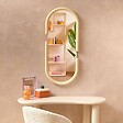 ATMOSPHERA - Miroir Pool ovale 39x90cm beige - vignette