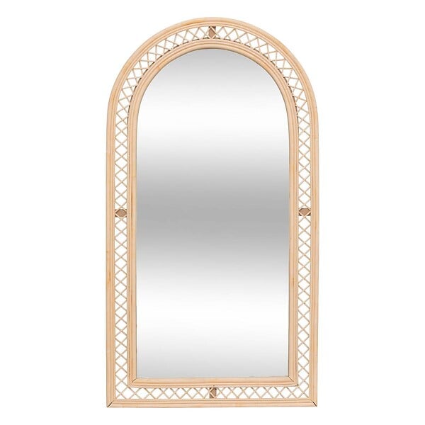 ATMOSPHERA - Miroir arche "Anahi" rotin marron 87x47cm - large