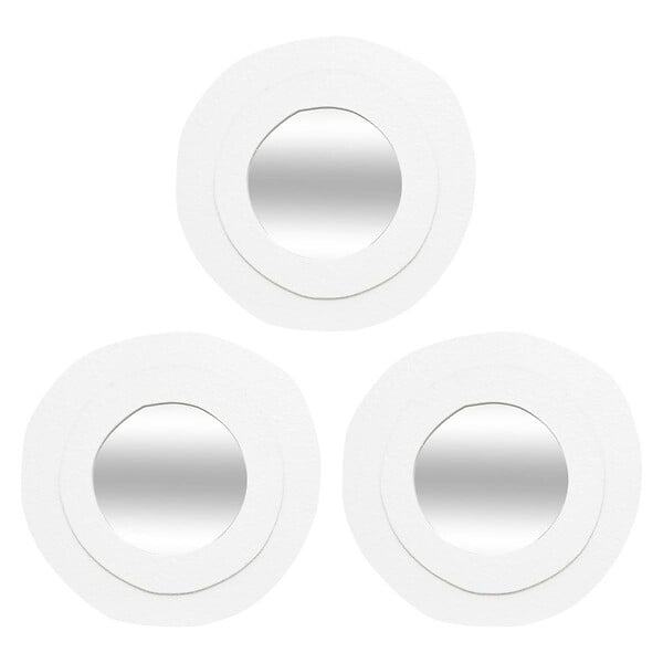 ATMOSPHERA - 3 miroirs "Emily" blanc D25cm - large