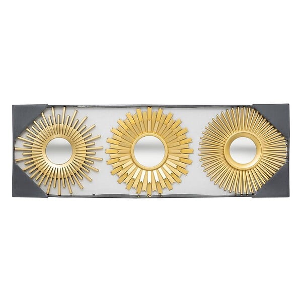 ATMOSPHERA - Lot de 3 miroirs "Amed" D25cm or - large