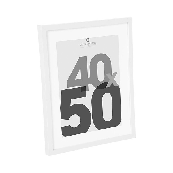 ATMOSPHERA - Cadre photo bois "Eva" blanc 40x50cm - large