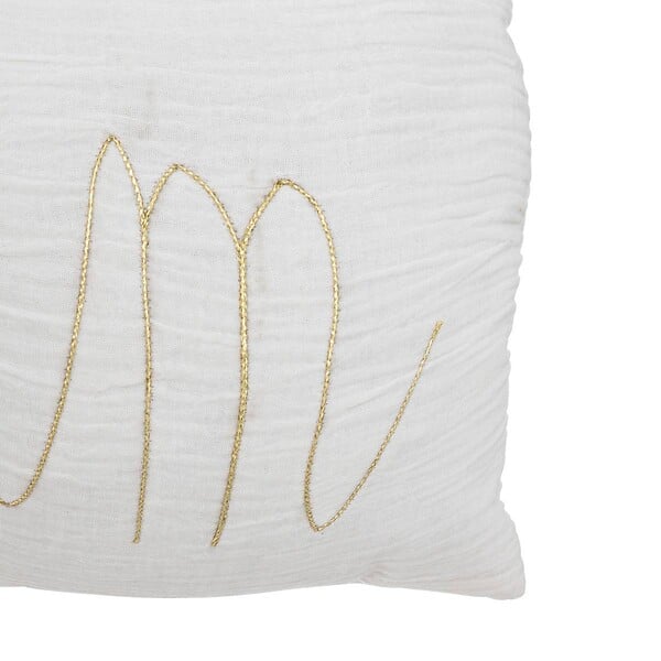 ATMOSPHERA - Coussin rectangulaire "Lili" en gaze de coton 50x30cm blanc - large