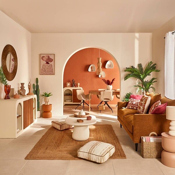 ATMOSPHERA - Housse de coussin Sienna 40x40cm terracotta - large